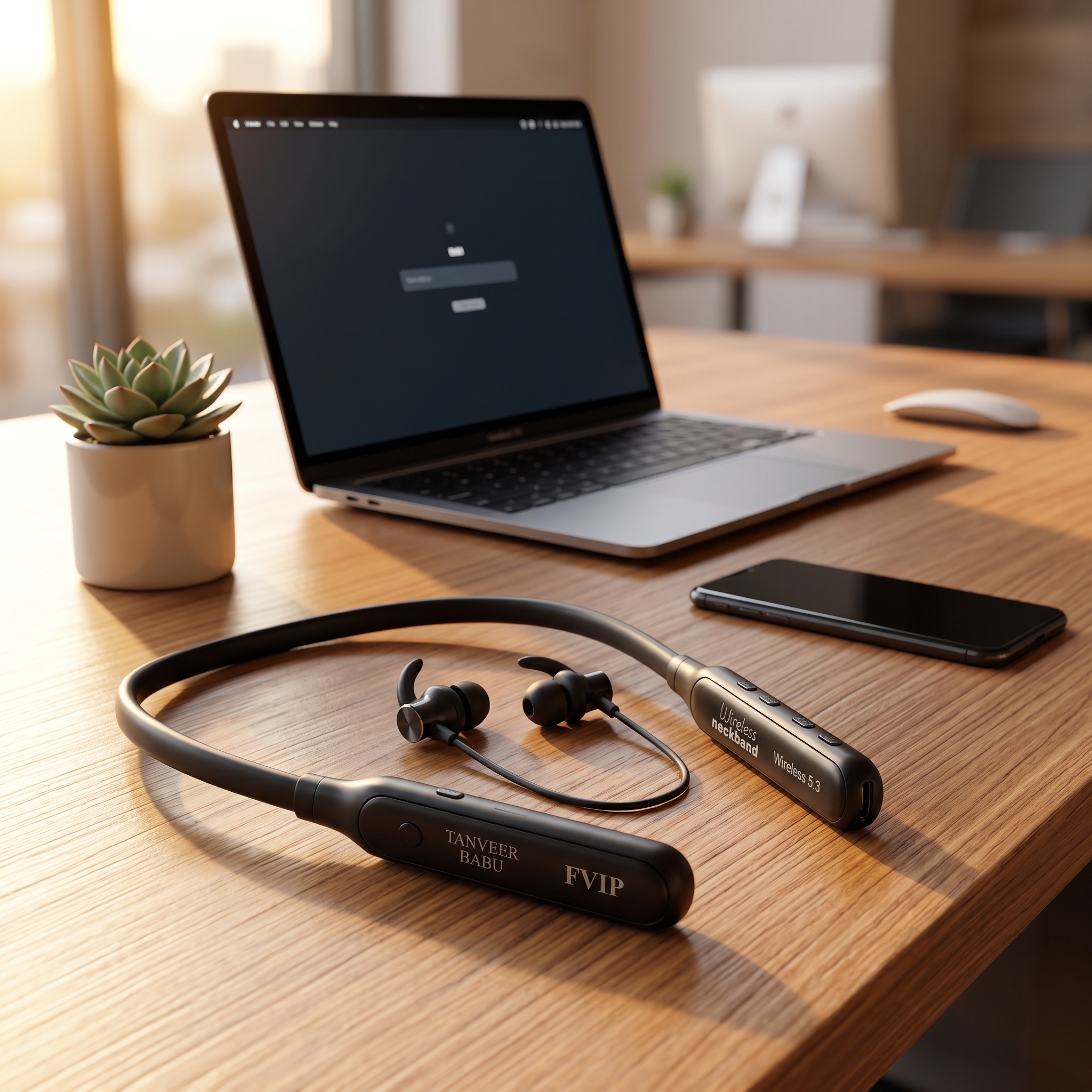 Tanveer Babu Wireless Bluetooth Neckband Earphones | Bluetooth 5.3 | ENC Noise Reduction | 120 Hours Standby