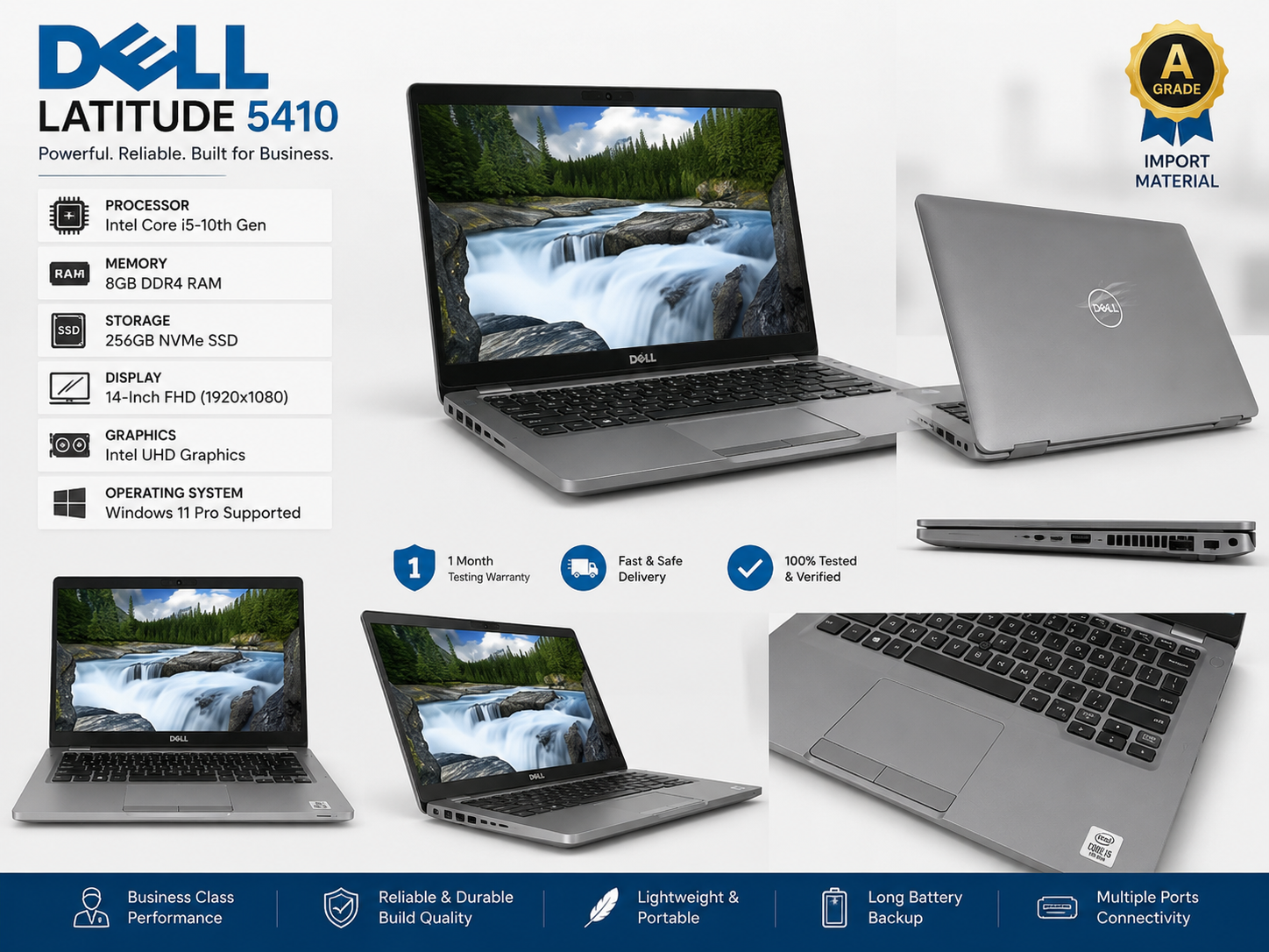 Dell Latitude 5410 Laptop | Intel Core i5 10th Gen | 8GB RAM | 256GB SSD | 14-Inch FHD Display